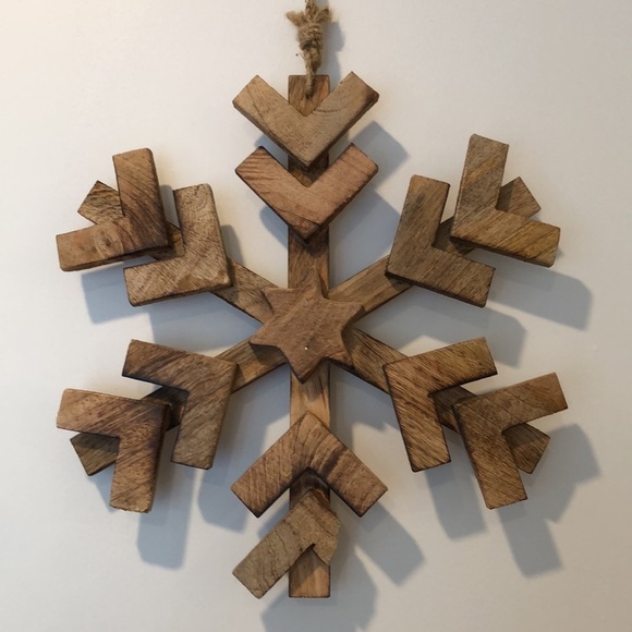 🎄Handmade wooden snowflake wall, decor, stained arrow and star  pattern EUC - Picture 5 of 6
